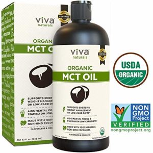 Viva Naturals USDA Organic MCT Oil (32 fl oz) - Made with 100% Organic Non-GMO Coconuts, Keto Friendly and Paleo Diet Certified