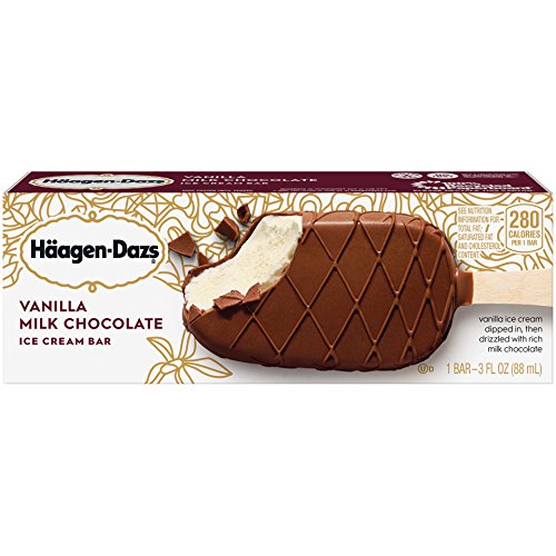 Haagen Dazs, Vanilla Milk Chocolate Ice Cream Bar, 3 Oz. (12 Count)
