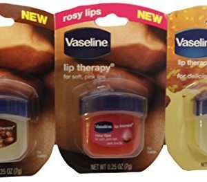 Vaseline Lip Therapy 0.25 Oz 3 Pack Bundle - Creme Brulee, Rosy Lips & Cocoa Butter