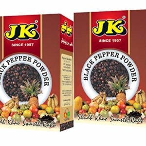 JK BLACK PEPPER POWDER 3.53 Oz, 100g (50g X 2 Packs) (Kali Mirch) Non-GMO, Gluten free and NO preservatives!