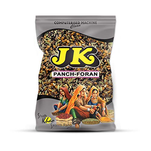JK INDIAN FIVE SPICE BLEND 3.53 Oz, 100g (Panch Foran, Panch Puran, 5 Whole Spices Mix) Non-GMO, Gluten Free and NO Preservatives!