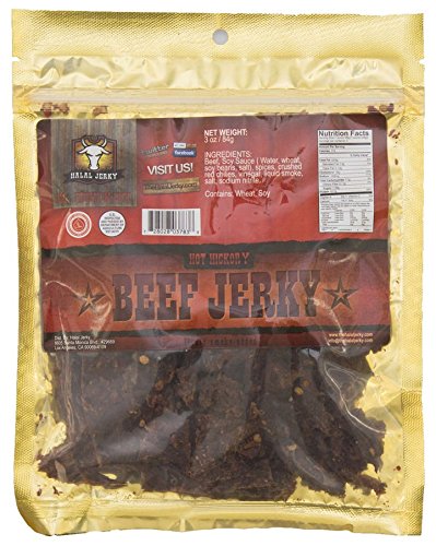 Halal Jerky - Hot Hickory 4-pack (3 Oz Bag)