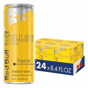 Red Bull Energy Drink, Tropical, 24 Pack of 8.4 Fl Oz, Yellow Edition (6 Packs of 4)