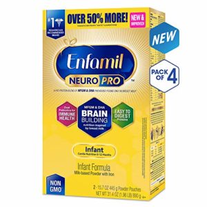 Enfamil NeuroPro Infant Formula - Brain Building Nutrition Inspired by Breast Milk - Powder Refill Box, 31.4 oz (Pack of 4)
