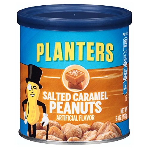Planters Salted Caramel Peanuts (6 oz Canisters, Pack of 8)