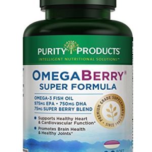 OmegaBerry Fish Oil with Vitamin D3 & Organic Acai Super Formula - 90 Soft Gels - 30 Day Supply from Purity Products