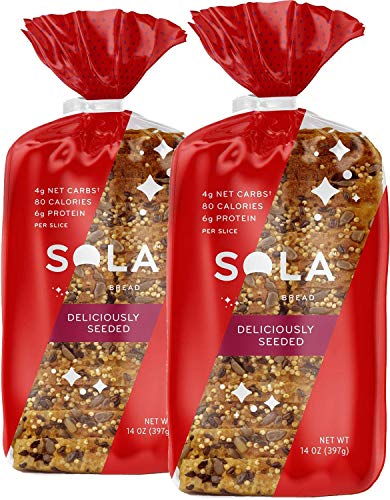 SOLA Deliciously Seeded Low Carb Sandwich Bread Loaf (2 Pack)