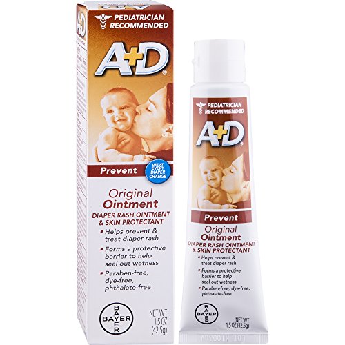 A+D Original Diaper Rash Ointment, Baby Skin Protectant With Lanolin and Petrolatum, Seals Out Wetness, Helps Prevent Diaper Rash, 1.5 Ounce Tube
