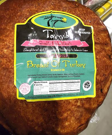 Tay-yib Halal Pan Roasted Breast of Turkey ~8.5 lbs to ~8,9lbs