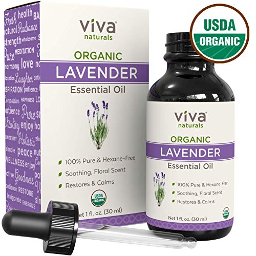 Viva Naturals Organic Lavender Oil Great for Reed Diffusers, DIYs, Soap Scents, Body Oils, Ultra Sonic Diffusers, etc (1 oz)