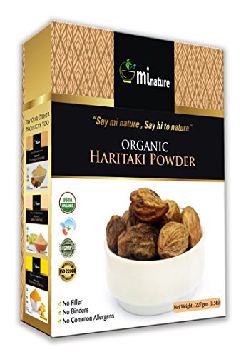 USDA Certified Organic Haritaki Powder, Harad Powder, Terminalia chebula- Colon Cleanser and Digestion by mi nature (227 Gram)