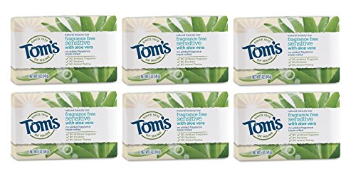 Tom's of Maine Natural Beauty Bar Soap with Aloe Vera, Floral, 5 Ounce, 6 count