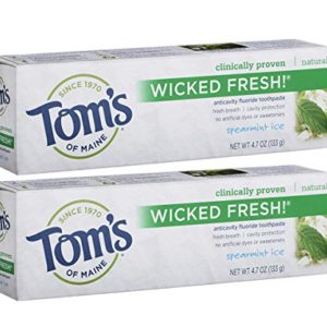Tom's of Maine Ice Wicked Fresh! Paste, Natural Toothpaste, Toms Toothpaste, Spearmint, 4.7 Ounce, 2 Pack