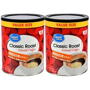 Great Value Classic Roast Ground Coffee, Medium Roasted, 48 oz (pack of 2)