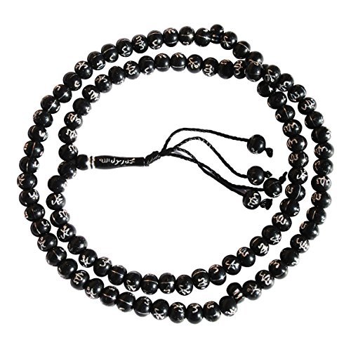 10 MM Black Plastic Tasbih with Silver Allah Muhammad Beads - Muslim Prayer Beads Rosary