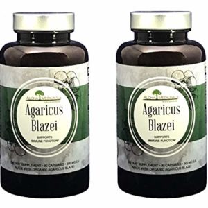 Aloha Medicinals - Pure Agaricus Blazei - Certified Organic Mushroom - Natural Health Supplement - Supports Cardiovascular, Liver, Gut, Joint, Energy Health - Insulin, Cholesterol Control - (2 Pack)