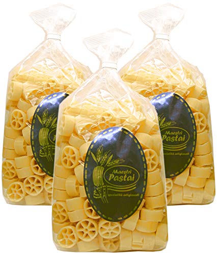 Maestri Pastai, Ruote Pasta (Pack of 3), Imported from Mercato San Severino, Italy, 17.66 oz (each)