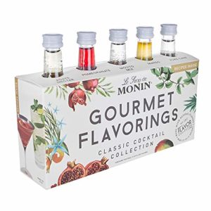 Monin - 5 Flavor Classic Cocktail Collection: Pomegranate, Mojito, Agave Nectar, Mango, & Triple Sec Syrups, Natural Flavors, Vegan, Non-GMO, Gluten-Free (50 ml per bottle)