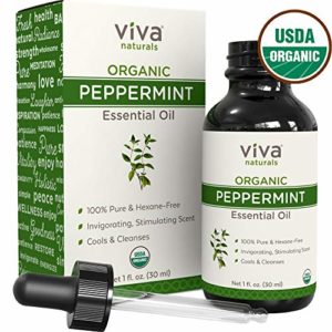 Viva Naturals Organic Peppermint Essential Oil 1 oz - Natural Peppermint Oil for Diffuser, Hair and Body Blends