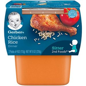 Gerber 2nd Foods Chicken Rice, 4 Ounce Tubs, 2 Count (Pack of 8)