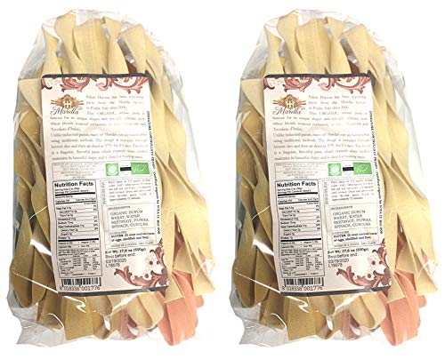 Pastificio Marella, Nastri Organic Artisan Pasta (Pack of 2), Imported from Italy, 17.6 oz (each)