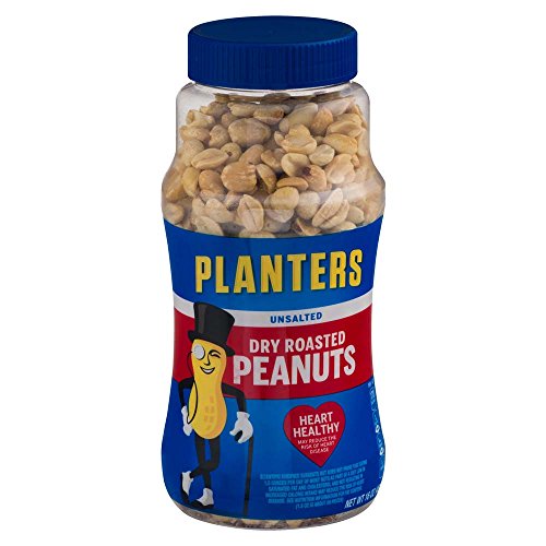 Planters Unsalted Dry Roasted Peanuts, 16 Ounce (4 Pack)