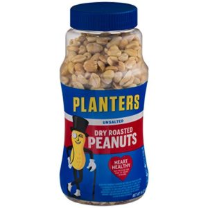 Planters Dry Roasted Unsalted Peanuts (16 oz Canister)