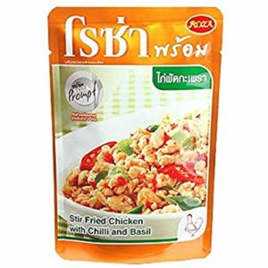 Roza Stir Fried Chicken with Chilli and Basil. Thai Food Products for Ready to Eat. And Halal Food 100% 2pcs
