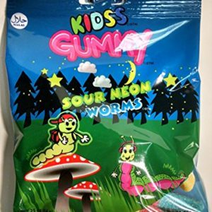 Kidss Halal Gummy (Sour Neon Worms) - Pack of Three