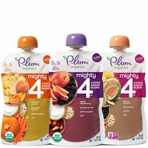 Plum Organics Mighty 4, Organic Toddler Food, Variety Pack, 4 ounce pouches (Pack of 18)(Packaging May Vary)