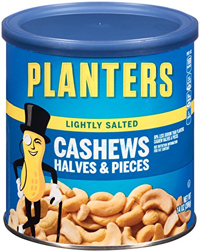Planters Lightly Salted Cashew Halves & Pieces (14 oz Canister, Pack of 3)