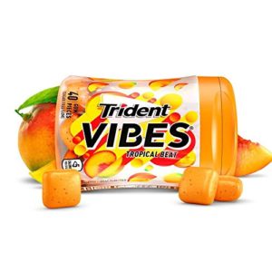 Trident Vibes Tropical Beat Sugar Free Chewing Gum - 4 Bottles (160 Pieces Total)