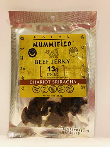 Mummified Halal Beef Jerky (Chariot Sriracha 5 x 1oz packs)