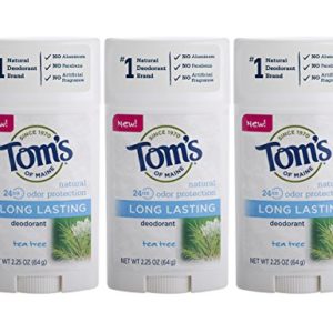 Tom's of Maine Natural Long Lasting Deodorant Multi Pack, Tea Tree, 3 Count
