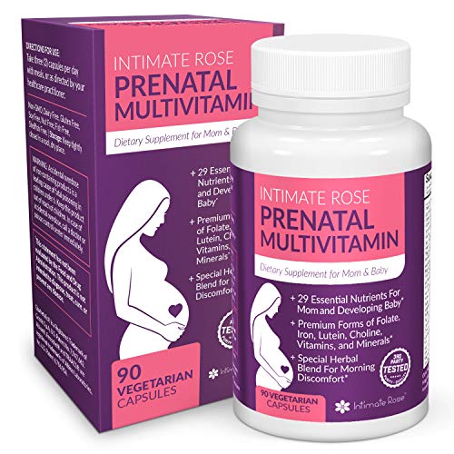 Intimate Rose - Organic Prenatal Vitamins - 30 Day Supply - Methylfolate Folic Acid - Natural Herbal Supplements - Prenatal Vitamins with Iron - Prenatal Multivitamin