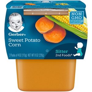 Gerber 2nd Foods Sweet Potatoes & Corn, 4 oz Tubs, 2 Count (Pack of 8)