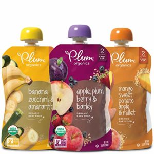 Plum Organics Stage 2, Organic Baby Food, Fruit, Veggie and Grain Variety Pack, 3.5 ounce pouches (Pack of 18) (Packaging May Vary)