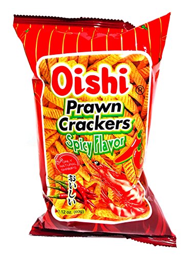 Oishi Prawn Crackers Spicy Flavor 2.12oz Pack of 4