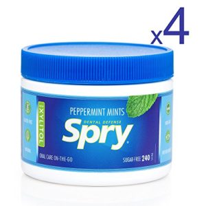 Spry Xylitol Mints, Natural Peppermint - Breath Mints That Promote Oral Health, Increase Saliva Production, and Stop Bad Breath (Natural Peppermint, 240 Mints (4 Pack))