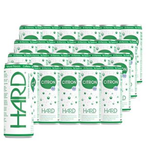 HARD CITRON 24 Pack Caffeinated Low Calorie Non-Alcoholic Natural Craft Sparkling Citrus Beverage Kosher Made in USA- 24Pack 8.4 Fl oz. Cans