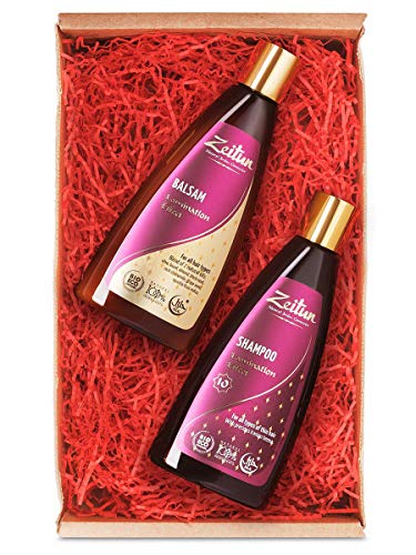 Zeitun Sulfate Free Shampoo and Conditioner Gift Set - Natural Thickening Shampoo and Balm - Thinning Hair Products Kit - Laminating effect 2 x 8.4 oz