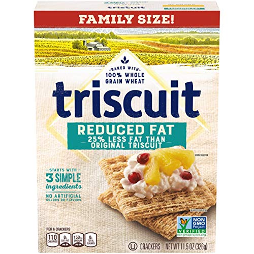 Triscuit Reduced Fat Crackers - Family Size, Non-GMO, 11.5 Ounce