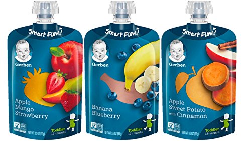 Gerber Assorted Fruit Toddler Pouch Variety Pack (Pack of 18)