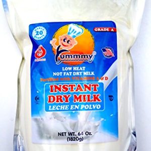 Yummmy Instant Dry Milk 4 Lbs (64 Oz.), Low Fat, Make 20 Quarts, (5 Gallons) Kosher and Halal Certified, Made in USA