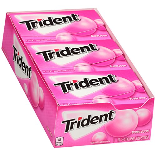 Trident Bubble Gum Sugar Free Gum - 12 Pack (168Piece Total)