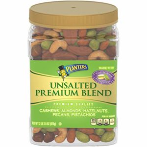 Planters Unsalted Premium Blend Roasted Mixed Whole Nuts, 34.5 oz Jar