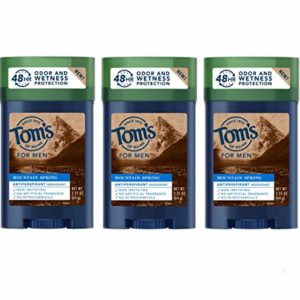 Tom's of Maine Antiperspirant for Men, Mountain Spring, 48-Hour Natural Deodorant and Natural Antiperspirant Protection, 2.25 Ounce 3-Pack