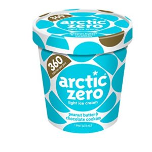 Pack of 6, Arctic Zero Light Ice Cream Peanut Butter & Chocolate Cookies Pint