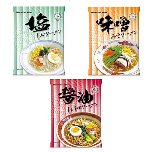 Certified Halal Non-fried Instant Ramen Noodle 3 types(salt / miso / soysauce)