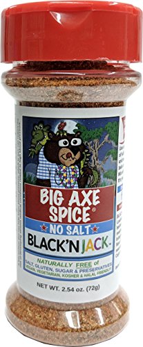 Big Axe Spice BLACK'NJACK - Sodium Free Cajun Seasoning Spice Blend/NO Salt, Sugar, Gluten and Preservatives- Vegetarian Vegan Paleo Kosher & Halal Friendly